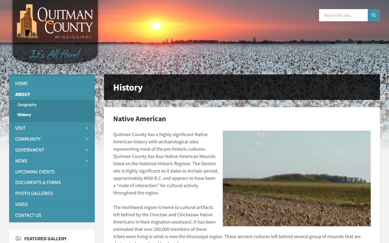 Quitman County inmate population local jail and courthouse history context